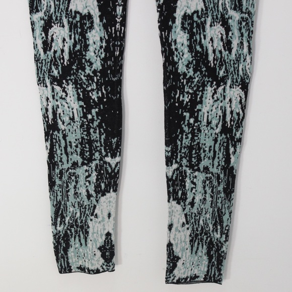 BCBGMAXAZRIA Silk Jacquard Leggings Aqua Cotton Blend Full Length Small S - Picture 7 of 12